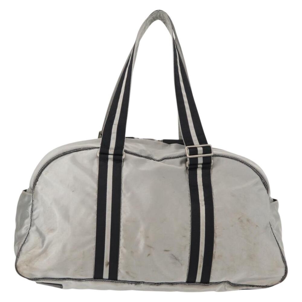 CHANEL Sports Line Boston Bag Nylon Silver CC Auth BA7758 - Picture 2 of 16